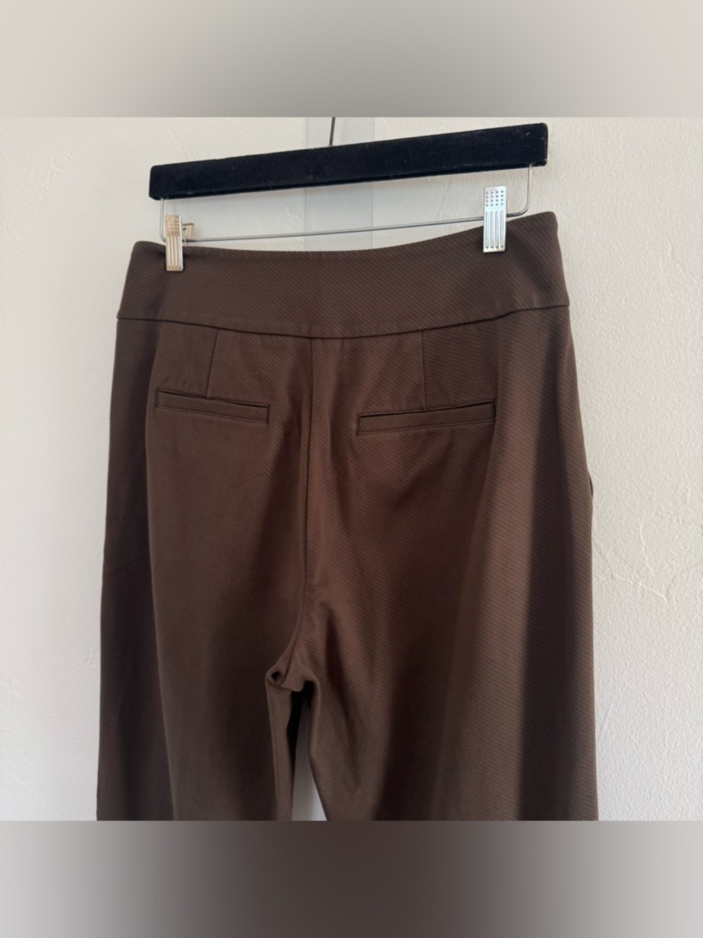 Cabi Academy Trousers Wide Leg High Rise Rib Ponte Olive Green Wren 4132R - Picture 8 of 13